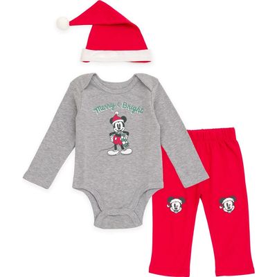 Disney Disney Mickey Mouse Holiday Bodysuit Pants and Hat Set