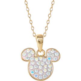 Disney Disney Mickey Mouse Necklace for Women, Aurora Boreal Crystal Mickey Pendant