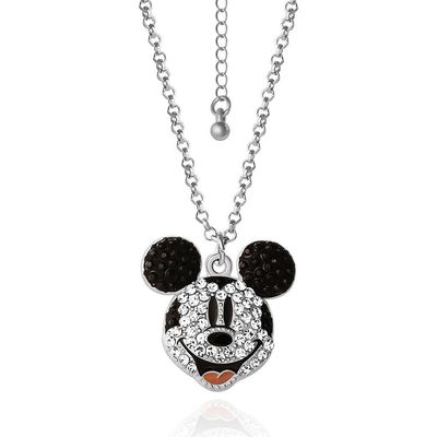Disney Disney Mickey Mouse Necklace with Pave Crystals, 16"+3"