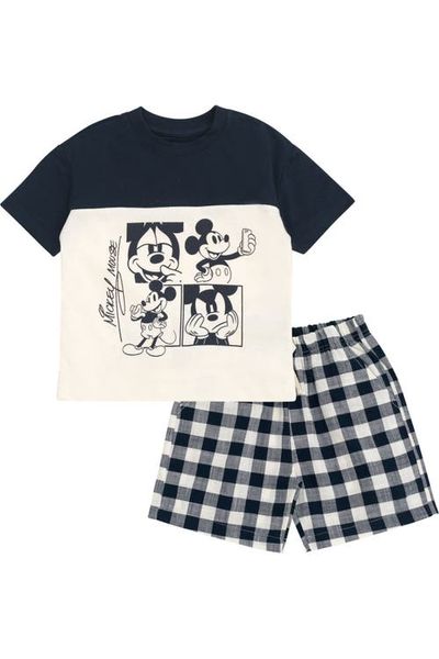 Disney Disney Mickey Mouse T-Shirt and Plaid Shorts Set
