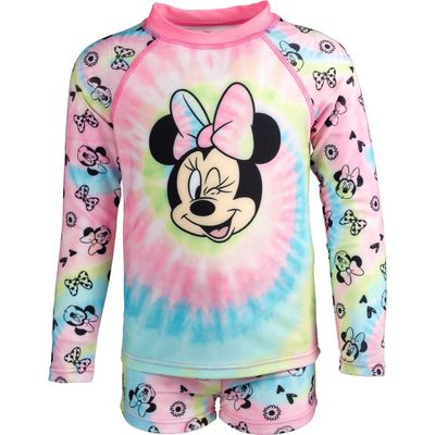 Disney Disney Minnie Mouse 2-piece Swimwear Rash Guard And Shorts Set (baby)