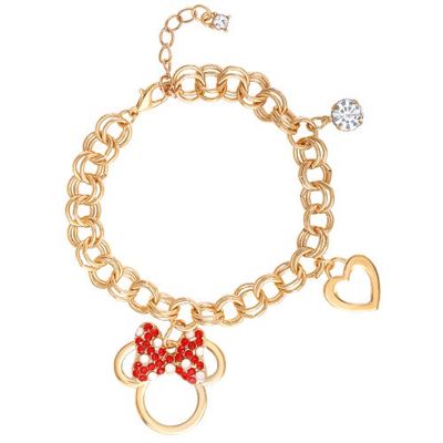Disney Disney Minnie Mouse Bow Charm Bracelet, 7 +1'' Chain