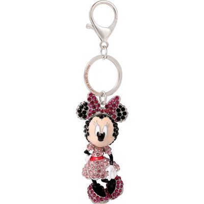 Disney Disney Minnie Mouse Crystal Keychain, Pink Bow & Dress, Silver‑Tone