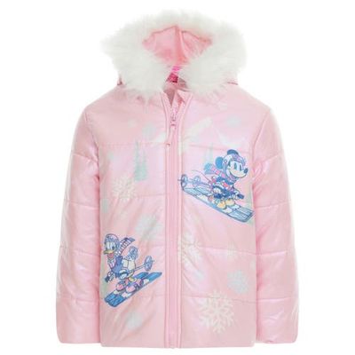 Disney Disney Minnie Mouse Faux Fur Hooded Puffer Coat