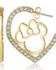 Disney Disney Minnie Mouse Heart Earrings, Gold-Tone Outline with Crystal Pavé - 1