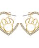 Disney Disney Minnie Mouse Heart Earrings, Gold-Tone Outline with Crystal Pavé - 5