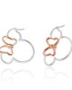 Disney Disney Minnie Mouse Hoop Earrings for Women Official License, Sterling Silver Minnie Earrings with 18k Pink Gold Flash-Plated Bow - 1