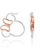 Disney Disney Minnie Mouse Hoop Earrings for Women Official License, Sterling Silver Minnie Earrings with 18k Pink Gold Flash-Plated Bow - 5