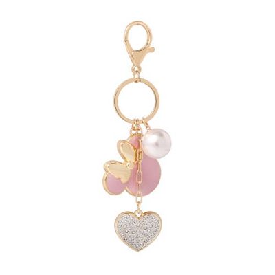 Disney Disney Minnie Mouse Keychain with Pearl and Glitter Heart Charms