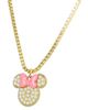 Disney Disney Minnie Mouse Necklace 16" + 2", 18k Gold Flash Plated, Pave Pearls - 5