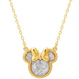 Disney Disney Minnie Mouse Necklace for Women, Glitter Paper Minnie Pendant