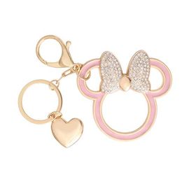 Disney Disney Minnie Mouse Outline Keychain with Crystal Bow and Heart Charm