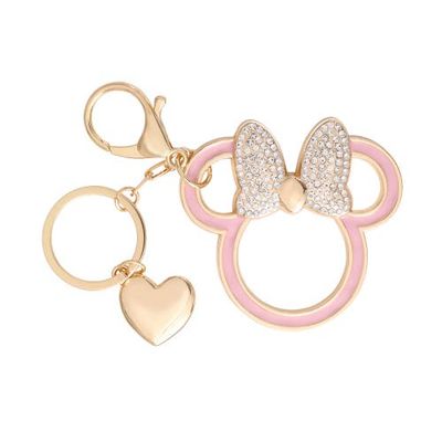 Disney Disney Minnie Mouse Outline Keychain with Crystal Bow and Heart Charm