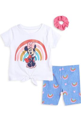 Disney Disney Minnie Mouse T-Shirt and Bike Shorts Set with Scrunchie