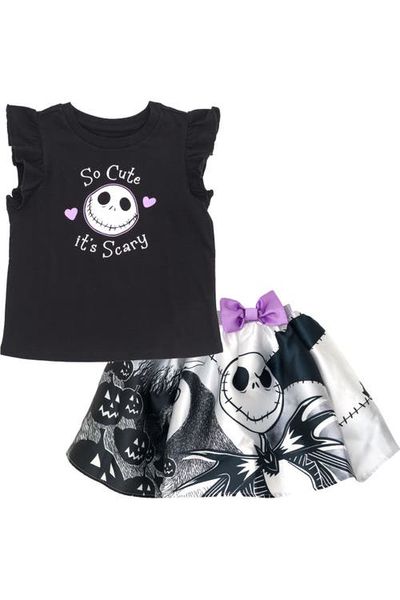 Disney Disney Nightmare Before Christmas Jack Skellington 2-Piece Sleeveless Top and Skirt Set