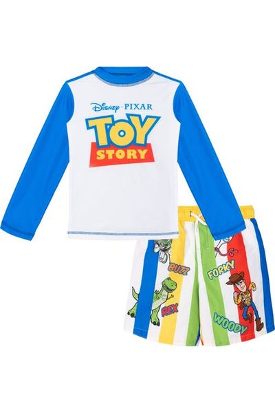 Disney Disney Pixar 2-Piece Swimwear Rash Guard and Swim Trunks Set