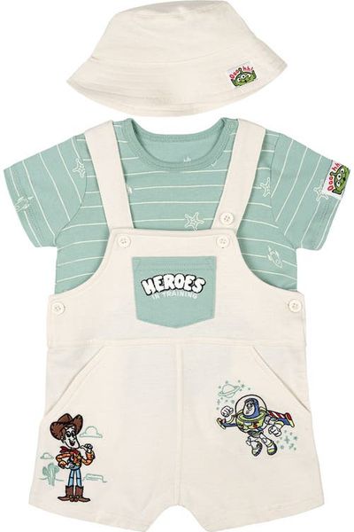 Disney Disney Pixar 3-piece Shortall, T-shirt And Hat Set (baby)