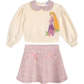 Disney Disney Princess Fleece Sweatshirt And Plaid Pleated Skirt Set (toddler, Little Kid & Big Kid)