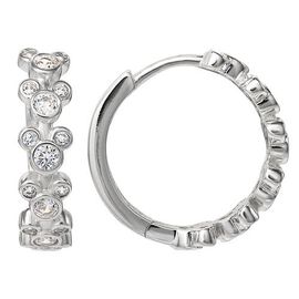 Disney Disney Silver Plated Cubic Zirconia Endless Hoop Earrings 