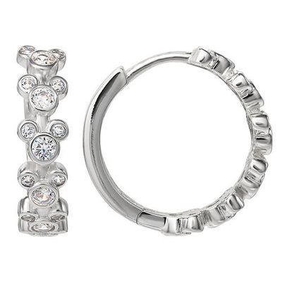 Disney Disney Silver Plated Cubic Zirconia Endless Hoop Earrings 
