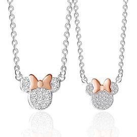 Disney Disney Silver Plated Cubic Zirconia Mommy & Me Necklace Set 