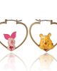 Disney Disney Winnie The Pooh And Piglet Mismatched Heart Hoop Earrings - 1