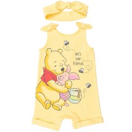 Disney Disney Winnie the Pooh Baby Girls' 2-Piece Sleeveless Romper and Headband Set