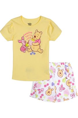 Disney Disney Winnie the Pooh Girls' T-Shirt and French Terry Shorts Set