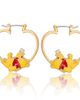 Disney Disney Winnie the Pooh Heart Hoop Earrings, Gold-Tone with Red Enamel  - 1