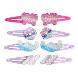 Disney Stitch Hair Clip 8-Piece Set Official License, Snap Back Clips for Hair, Lilo and Stitch Accessories, Small Disney Gifts