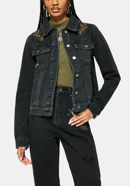 Disturbia Disturbia Abellona Embroidered Denim Jacket