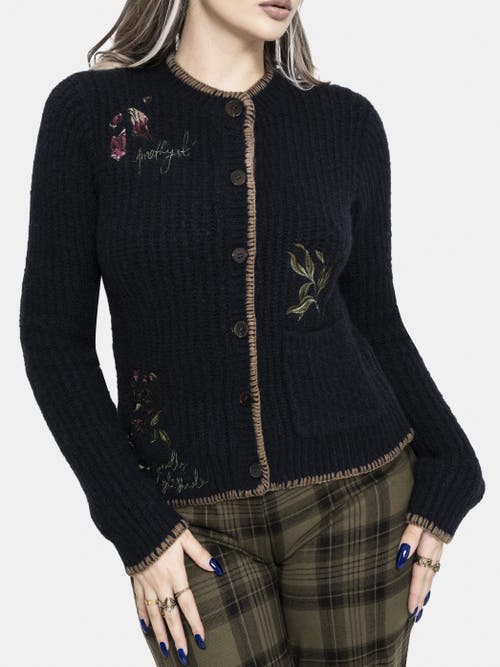 Disturbia Disturbia Ame Embroidered Blanket Stitch Cardigan