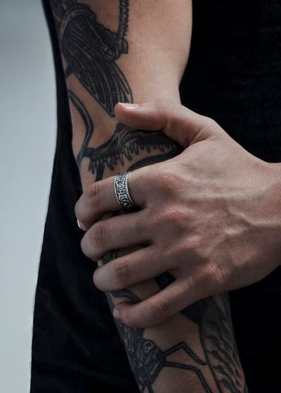 Disturbia Disturbia Amorata Thick Sterling Silver Ring 