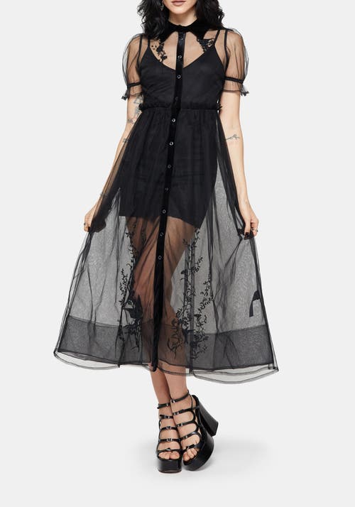Disturbia Disturbia Aria Embroidered Tulle Shirt Dress