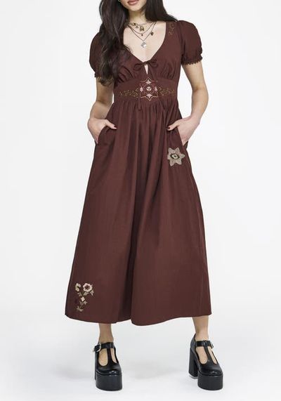 Disturbia Disturbia Arianwen Embroidered Midaxi Dress 