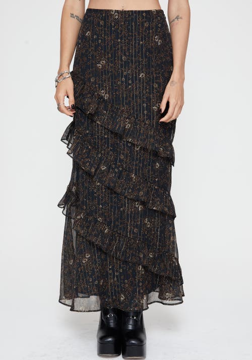Disturbia Disturbia Astralis Stripe Ruffle Tiered Maxi Skirt