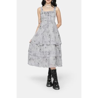 Disturbia Disturbia Aureline Butterfly Tiered Midi Dress