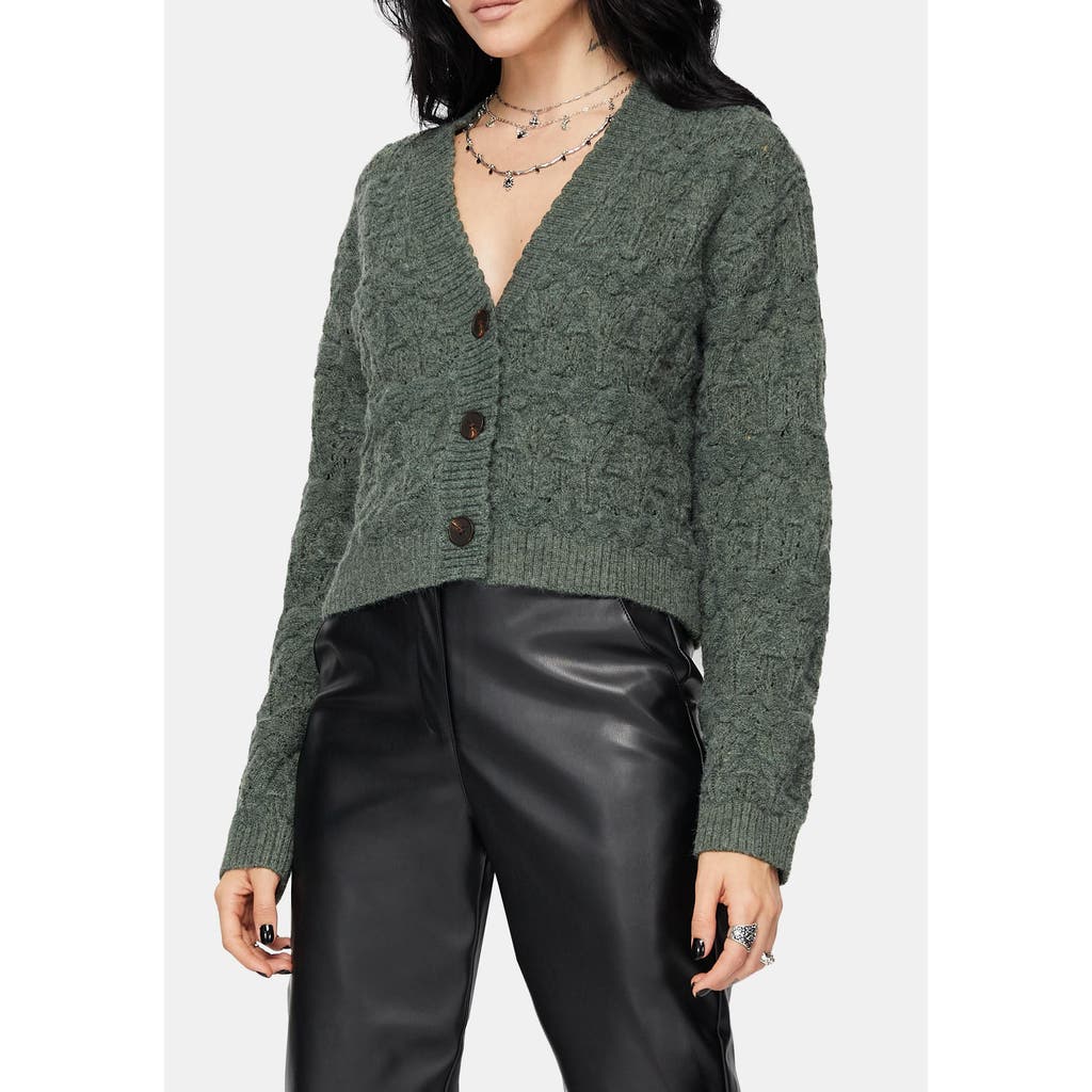 Disturbia Disturbia Cadmium Pointelle Knit Cardigan