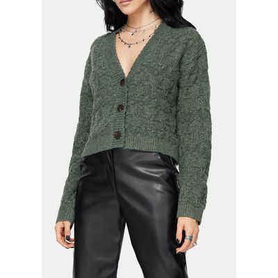 Disturbia Disturbia Cadmium Pointelle Knit Cardigan