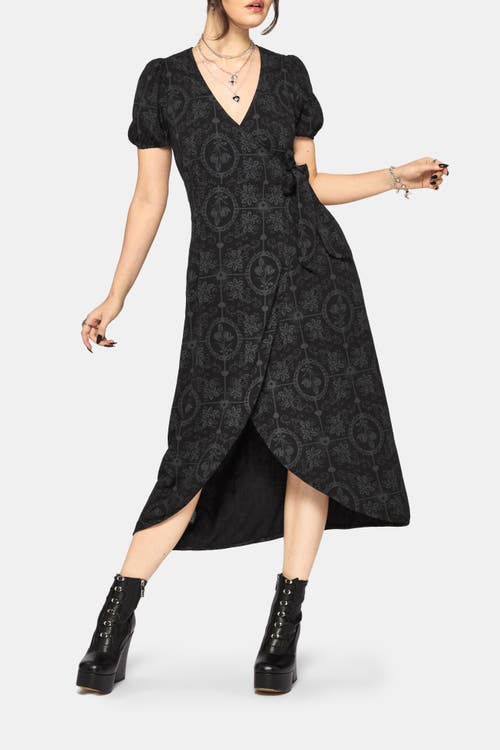 Disturbia Disturbia Cameo Floral Printed Wrap Dress