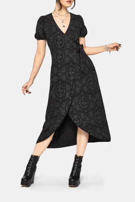 Disturbia Disturbia Cameo Floral Printed Wrap Dress