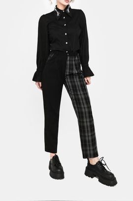 Disturbia Disturbia Checkmate High Waist Tapered Trousers