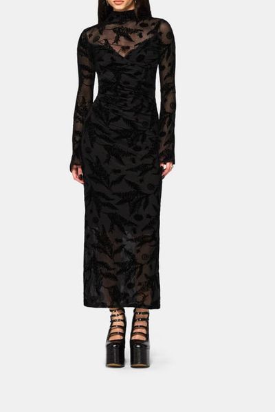 Disturbia Disturbia Cimora Dandelion Flocked Maxi Dress
