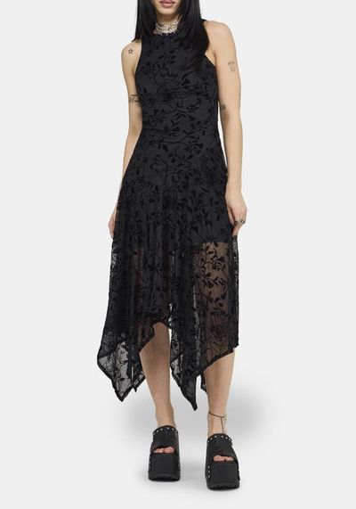 Disturbia Disturbia Deadly Nightshade Mesh Midi Dress
