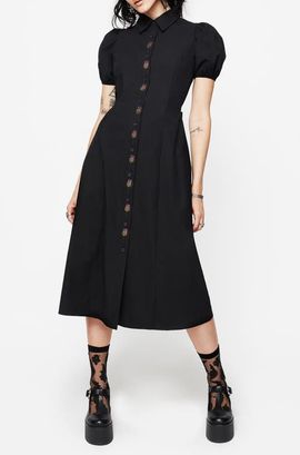 Disturbia Disturbia Despair Button Up Midi Dress
