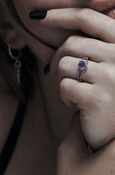 Disturbia Disturbia Devotion Sterling Silver Amethyst Ring 