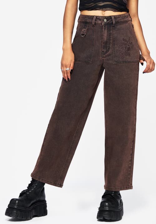 Disturbia Disturbia Echo Embroidered Pocket Cropped Jeans