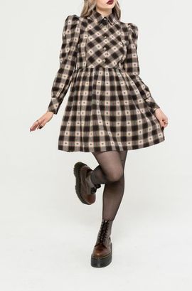 Disturbia Disturbia Emily Cotton Check Mini Shirt Dress