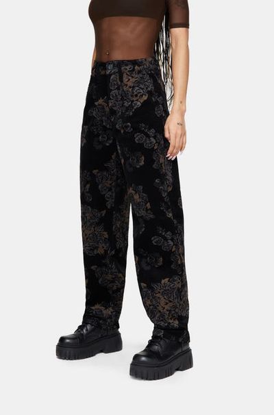 Disturbia Disturbia Fleur Printed Cord Barrel Leg Trouser