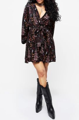 Disturbia Disturbia Foxglove Mini Wrap Dress